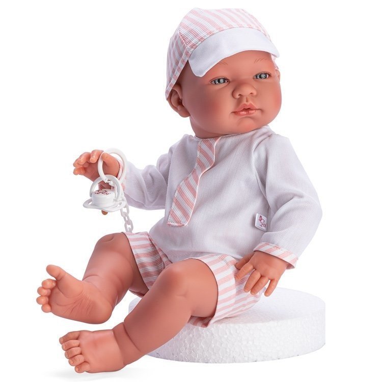 Así doll 43 cm - Pablo with pink striped pants set