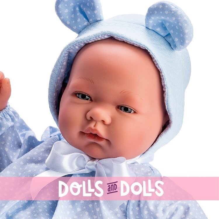 Así doll 43 cm - Pablo in blue hearts dress with hat with ears