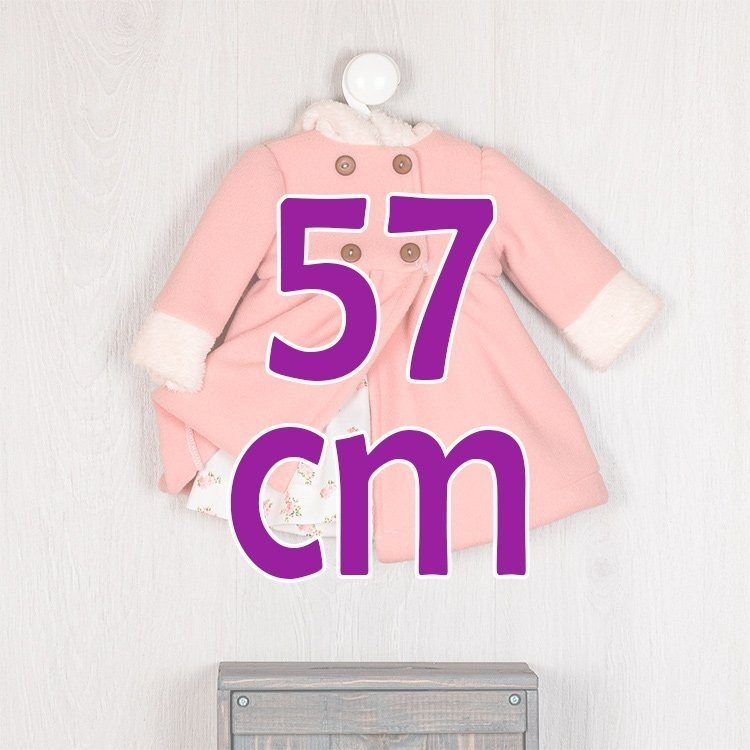 Outfit for Así doll 57 cm - Salmon hooded dress and coat for Pepa doll