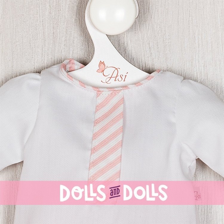 Outfit for Así doll 43 cm - Pink striped pants set for Pablo doll