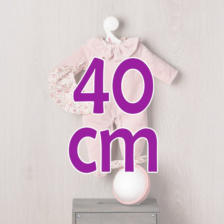 Outfit for Así doll 40 cm - Pink romper with pacifier clip for Matti doll