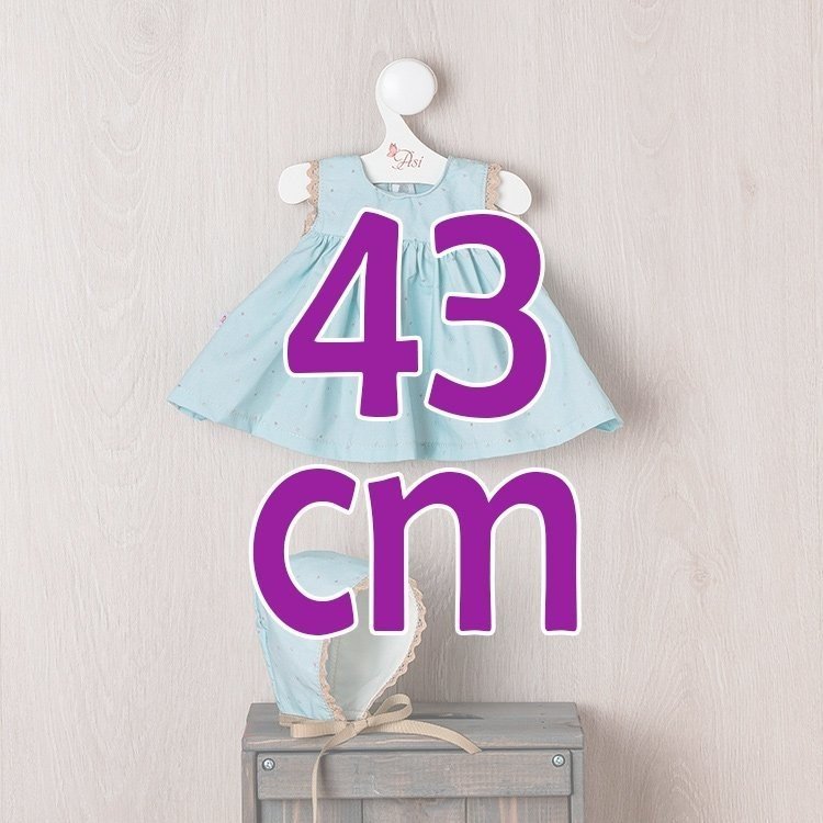 Outfit for Así doll 43 cm - Star dress with blue background for María doll