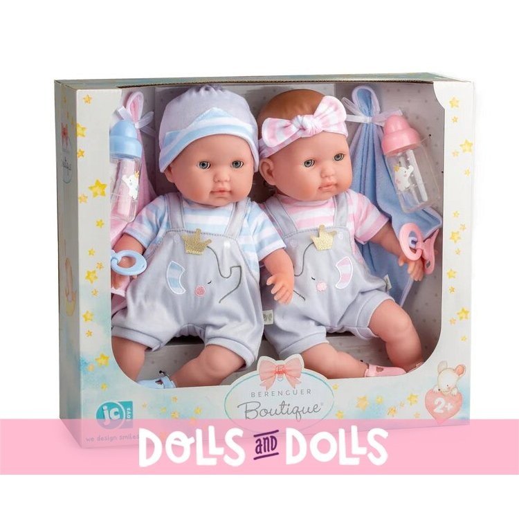 Berenguer Boutique doll 38 cm - Twins with pyjamas and accessories