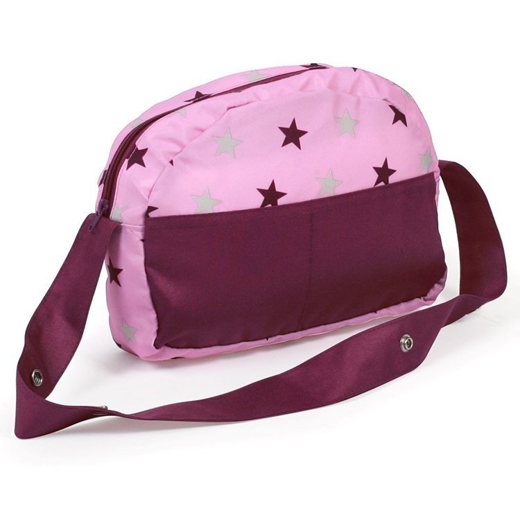 Bag for doll pram - Bayer Chic 2000 - Raspberry-pink stars