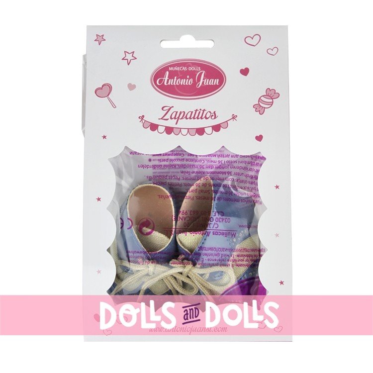 Antonio Juan doll Complements 40-42 cm - Blue booties with laces