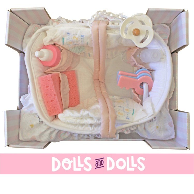 Complements for Antonio Juan 40-42 cm doll - Layette basket with unicorns