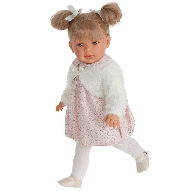 Antonio Juan doll 55 cm Lula blonde with pigtails and pink dress