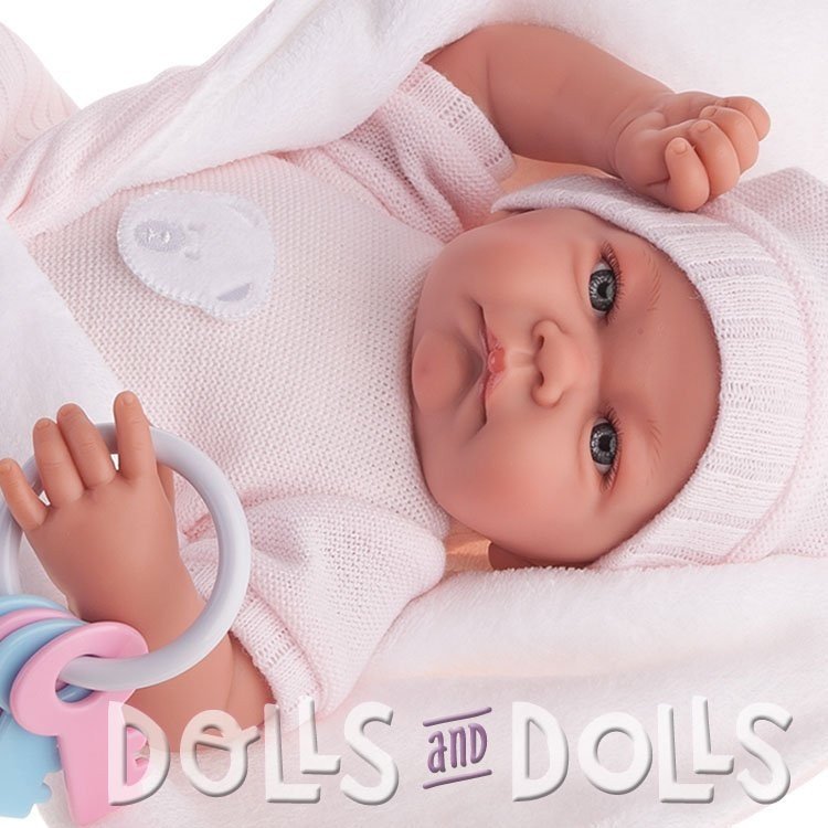 Antonio Juan doll 40 cm - Born pink Nica with blanket