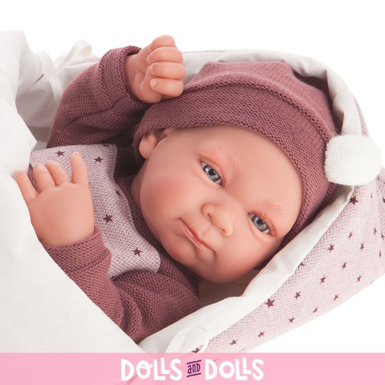 Antonio Juan doll 42 cm - Newborn girl Olivia with sleeping bag