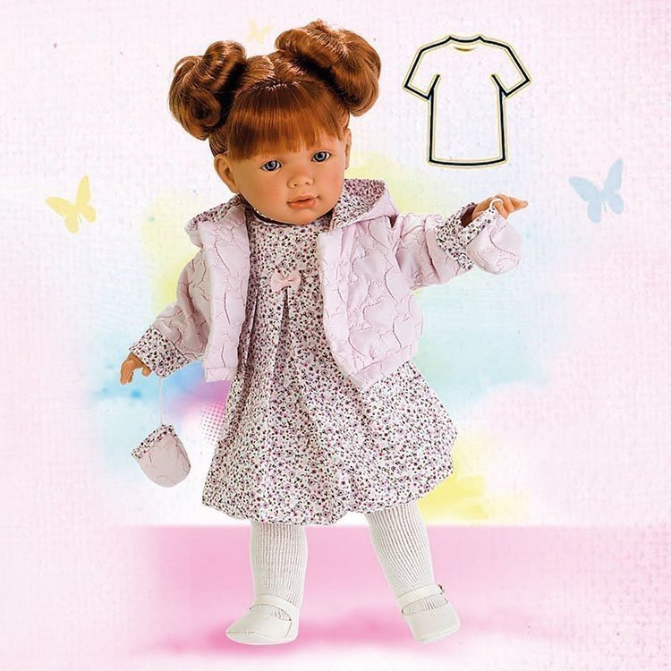 Outfit for Antonio Juan doll - Floral dress and coat - 55 cm
