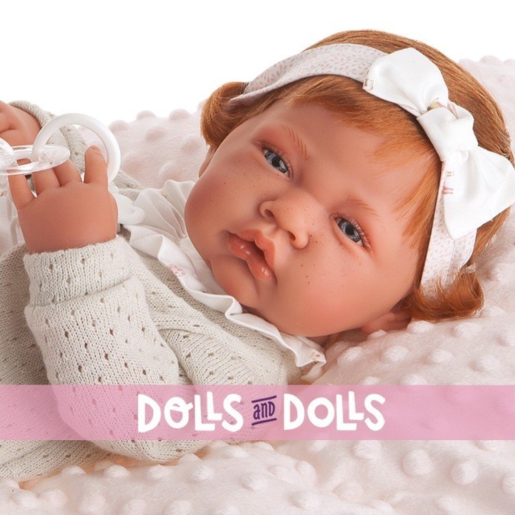 Antonio Juan doll 42 cm - Newborn girl with cushion