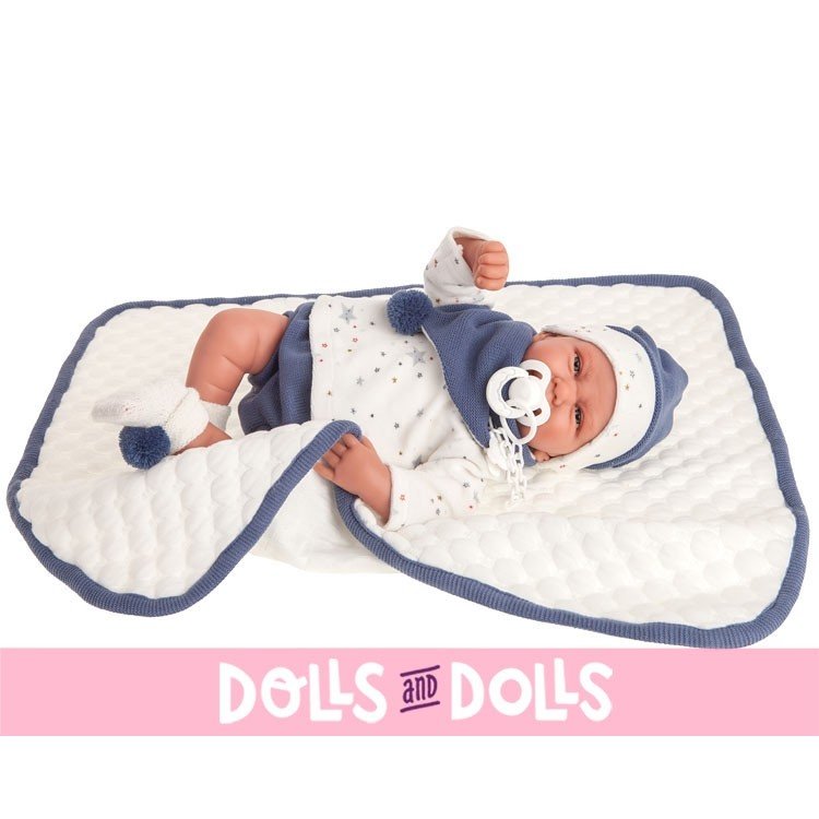 Antonio Juan doll 40 cm - Carlo with quilted blanket