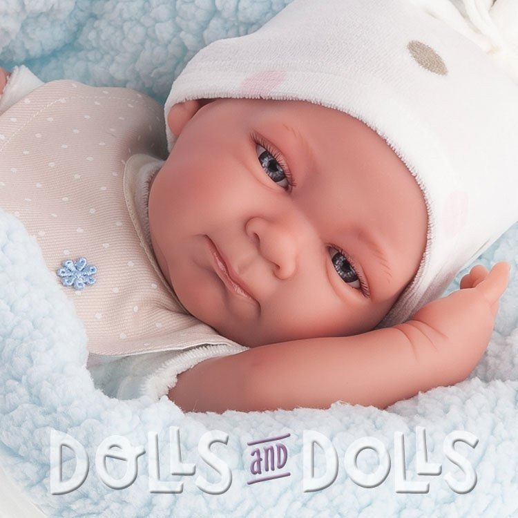 Antonio Juan doll 42 cm - Newborn boy Oli with blanket