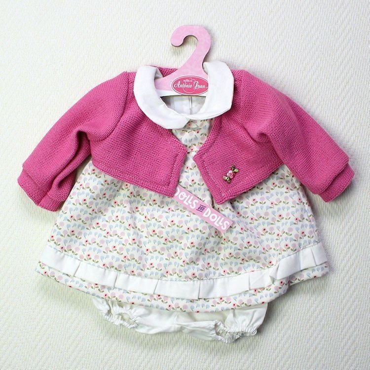 Outfit for Antonio Juan doll - Floral dress with fuchsia jacket  40-42 cm