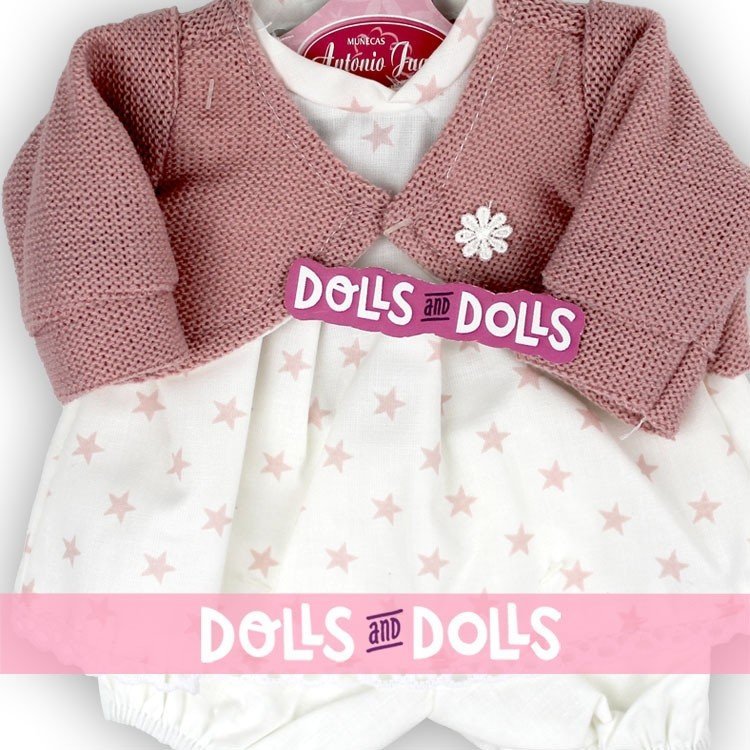 Outfit for Antonio Juan doll 33-34 cm - Pink star printed outfit with pink jacket