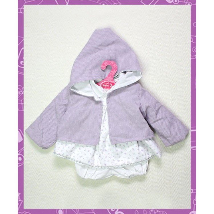 Vestido de flores con chaqueta lila 40-42 cm