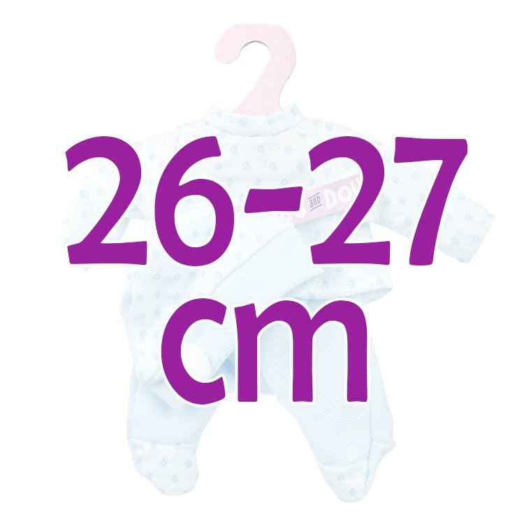 Outfit for Antonio Juan doll 26-27 cm - Dots printed blue romper with hat