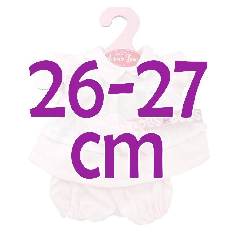 Outfit for Antonio Juan doll 26-27 cm - Printed pink outfit with headband