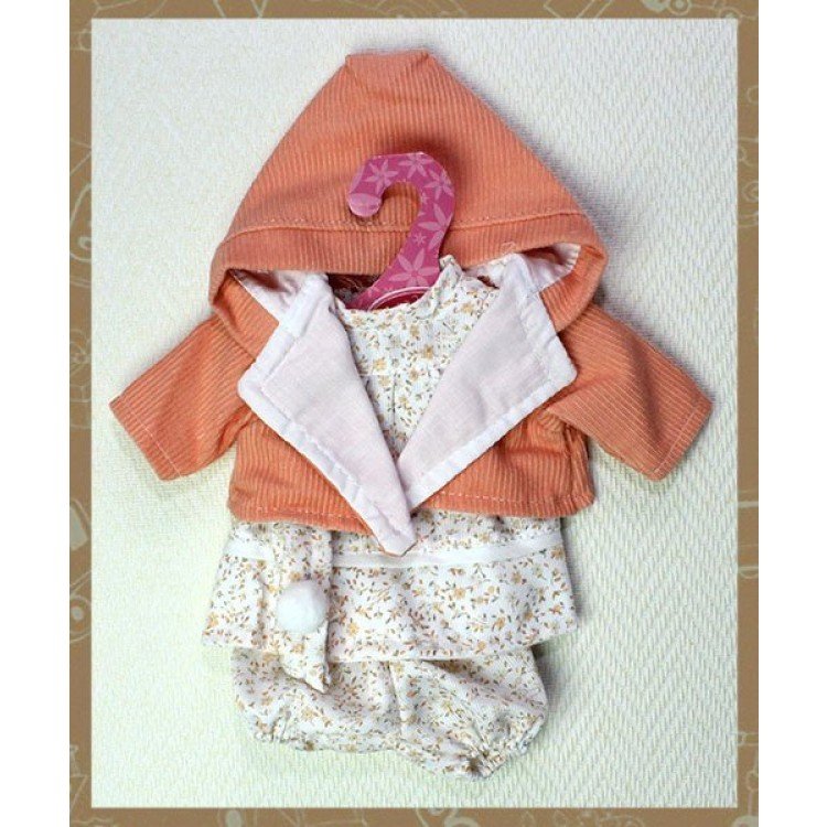 Vestido flores ocre con chaqueta 26-27 cm