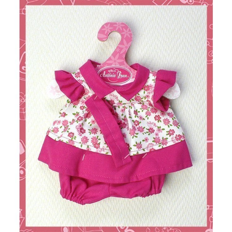 Outfit for Antonio Juan doll - Fuchsia set of flowers with headband 26-27 cm