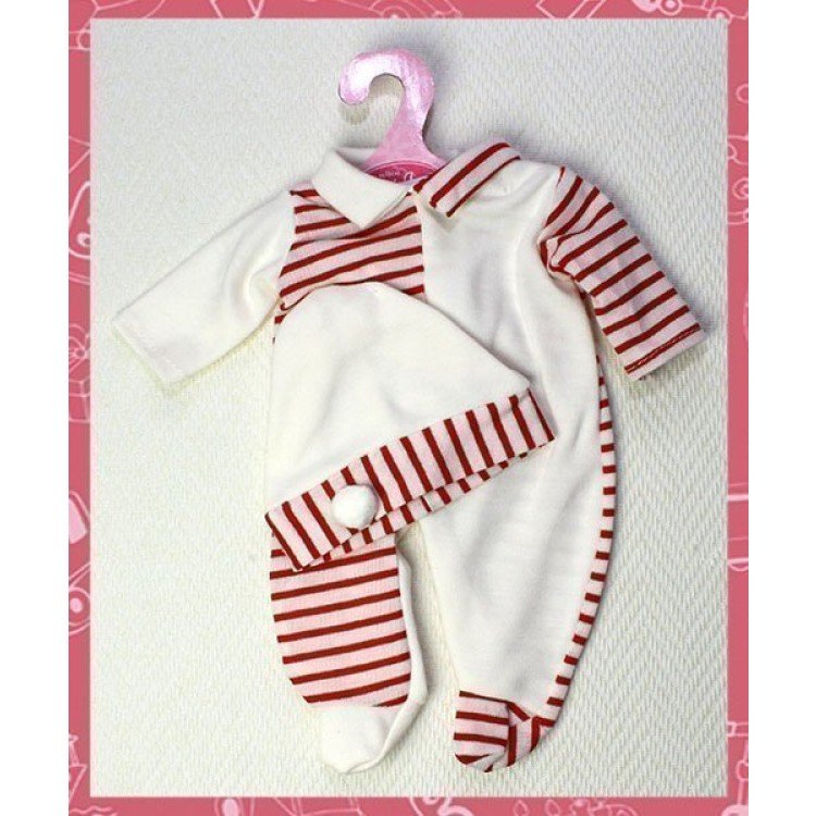 Pijama rayas rojas con gorro 33-34 cm
