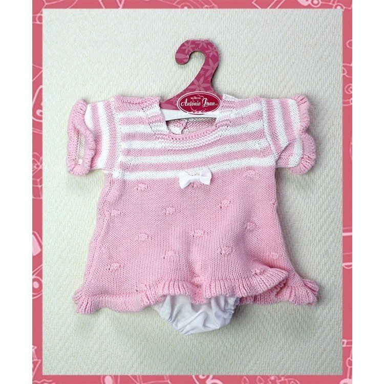 Vestido rosa-rayas algodón 40-42 cm