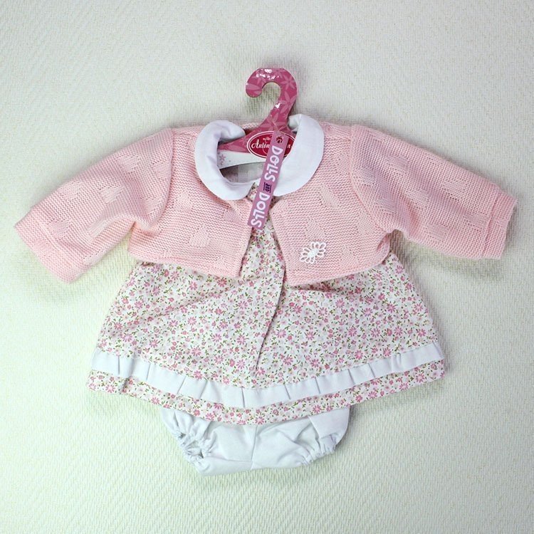 Dress with pink flowers and pink jacket 40-42 cm