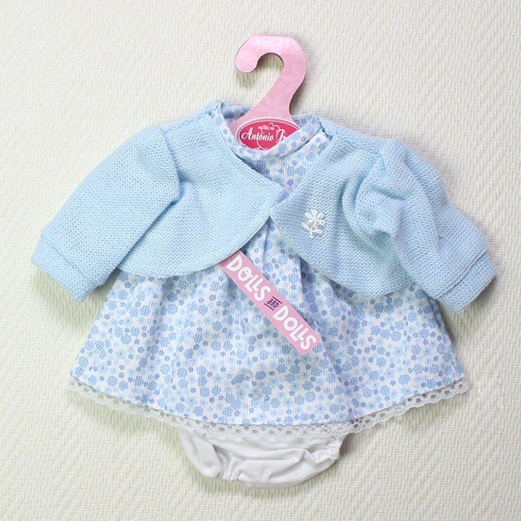 Outfit for Antonio Juan doll - Floral dress with light blue jacket  33-34 cm