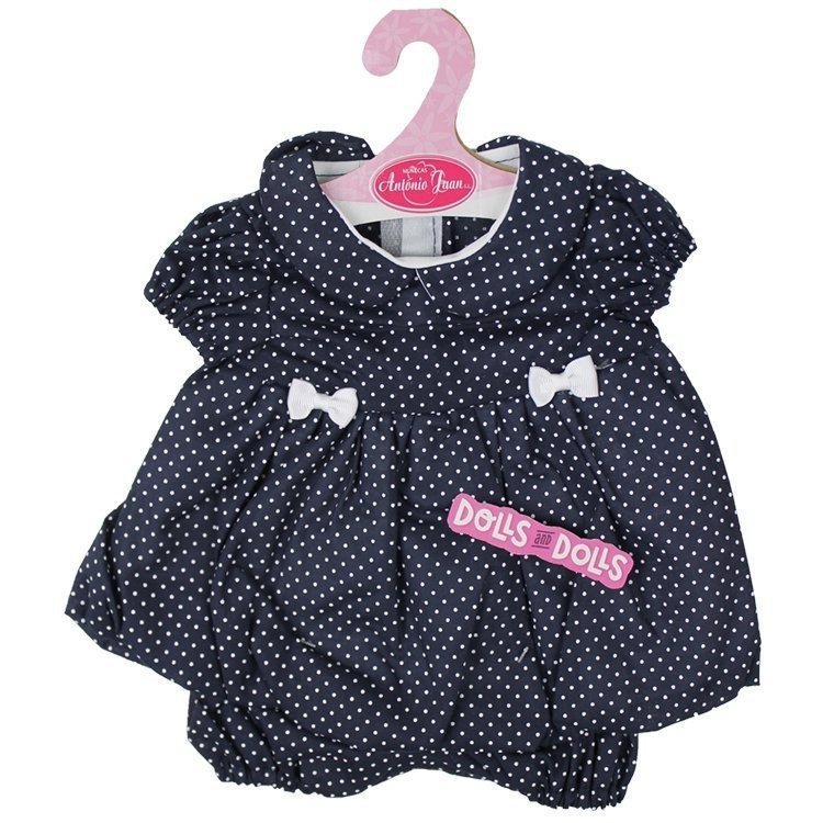 Outfit for Antonio Juan doll 40-42 cm - Navy dress with small dots and matching briefs