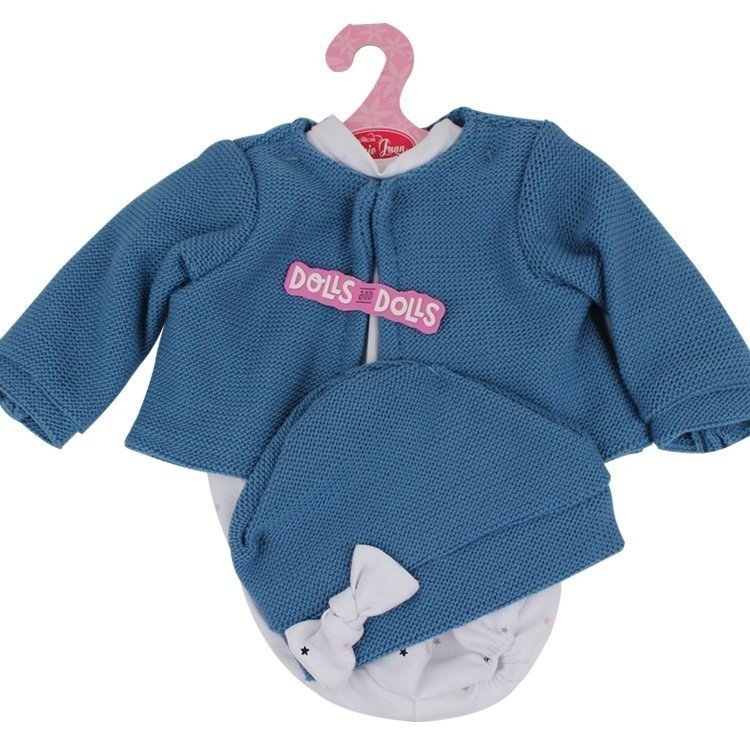 Outfit for Antonio Juan doll 40-42 cm - Blue stars print romper with hat and jacket