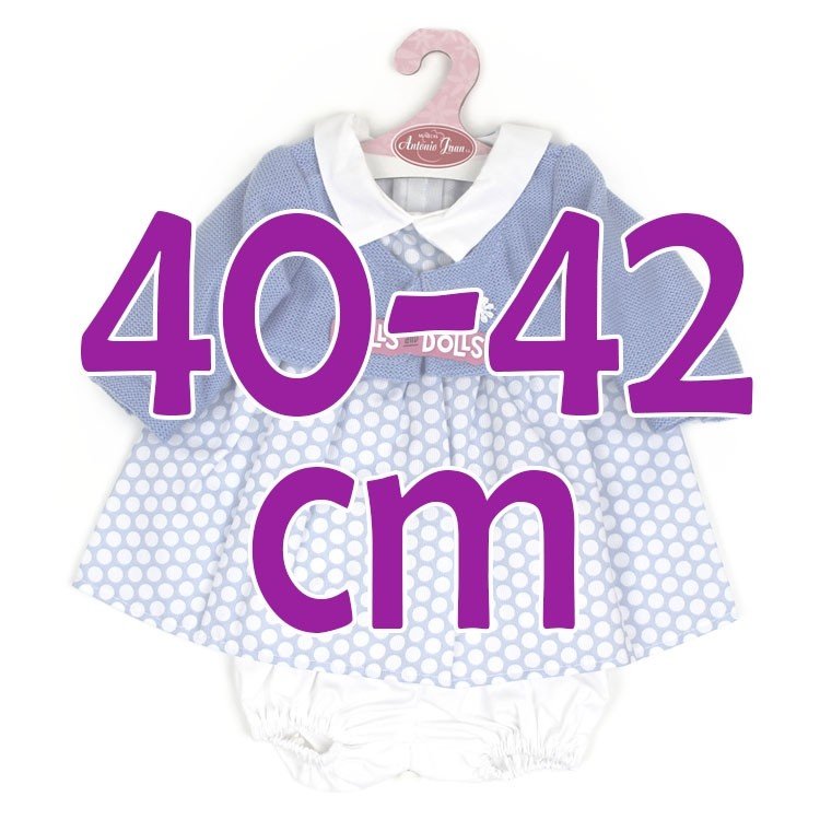 Outfit for Antonio Juan doll 40-42 cm - Blue dress with dots and jacket