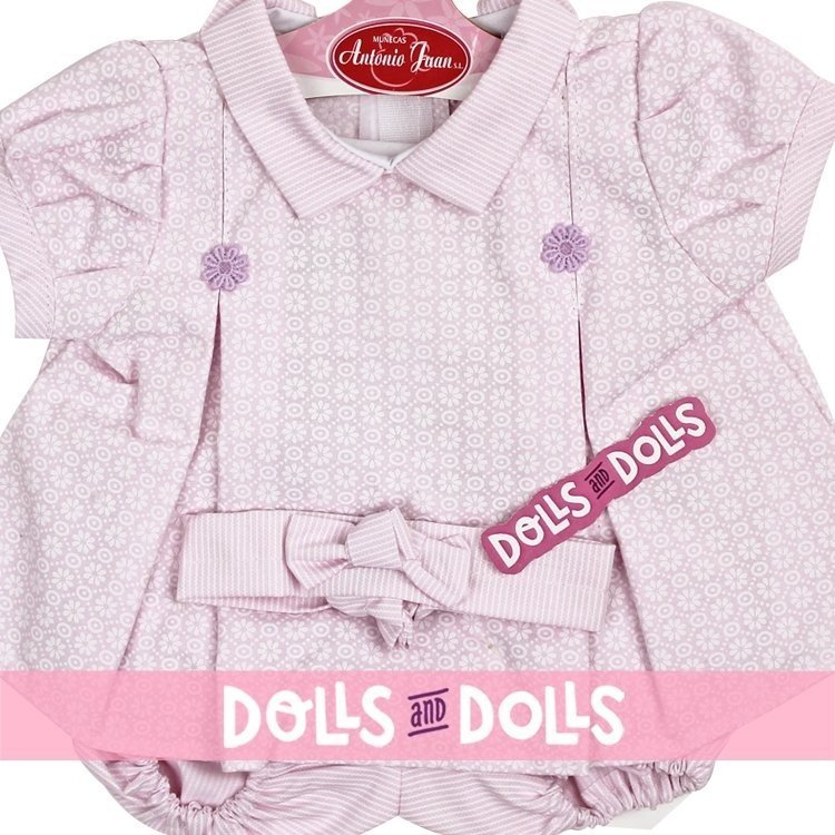 Outfit for Antonio Juan doll 40-42 cm - Lilac printed dress with headband
