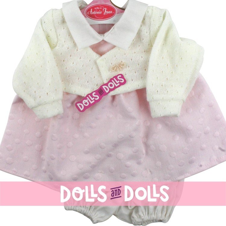 Outfit for Antonio Juan doll 40-42 cm - Pink polka dot dress with jacket