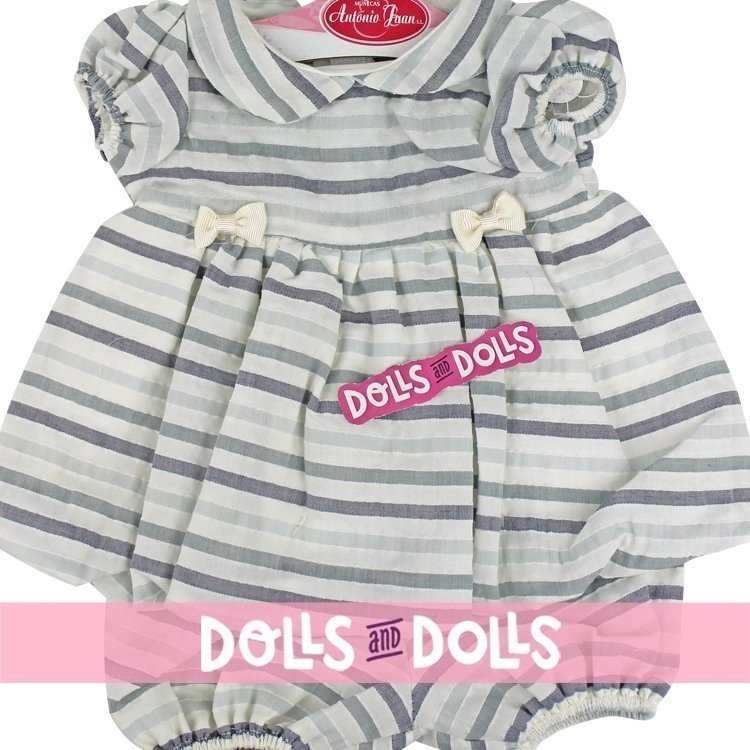 Clothes for Antonio Juan doll 40-42 cm - Grey striped dress and matching briefs