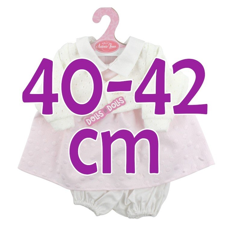 Outfit for Antonio Juan doll 40-42 cm - Pink polka dot dress with jacket