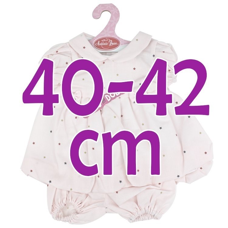 Outfit for Antonio Juan doll 40-42 cm - Pink dress with stars and matching briefs