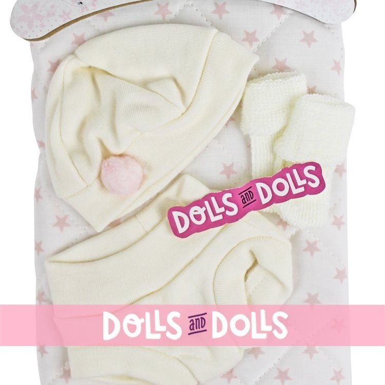 Outfit for Antonio Juan doll 26-27 cm - Outfit with pink stars printed blanket