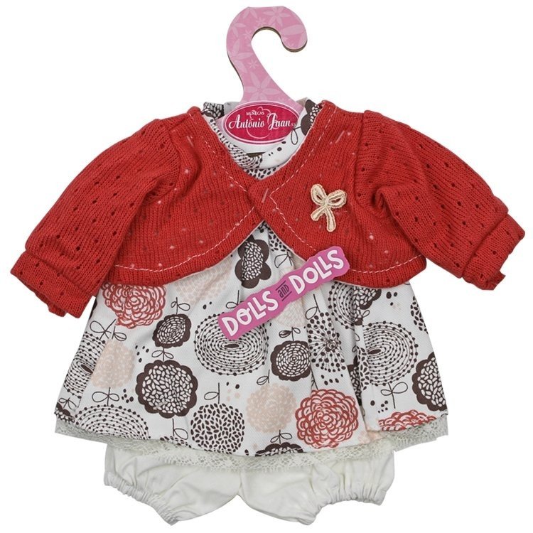 Outfit for Antonio Juan doll 33-34 cm - Floral print outfit with coral jacket