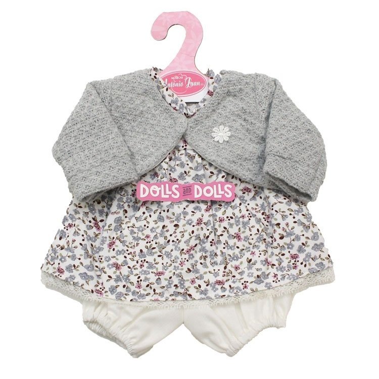 Outfit for Antonio Juan doll 33-34 cm - Floral print outfit with grey jacket