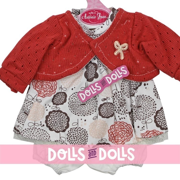 Outfit for Antonio Juan doll 33-34 cm - Floral print outfit with coral jacket