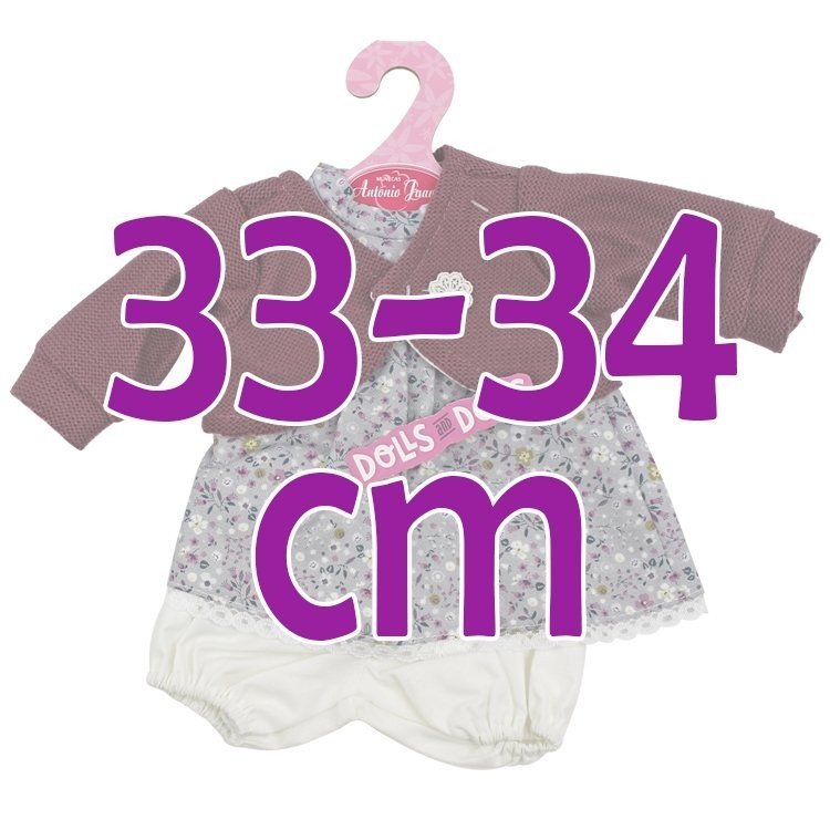 Outfit for Antonio Juan doll 33-34 cm - Floral print outfit with maroon jacket