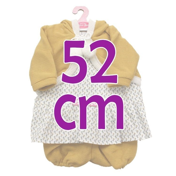 Outfit for Antonio Juan doll 52 cm - Mi Primer Reborn Collection - Floral dress with mustard jacket