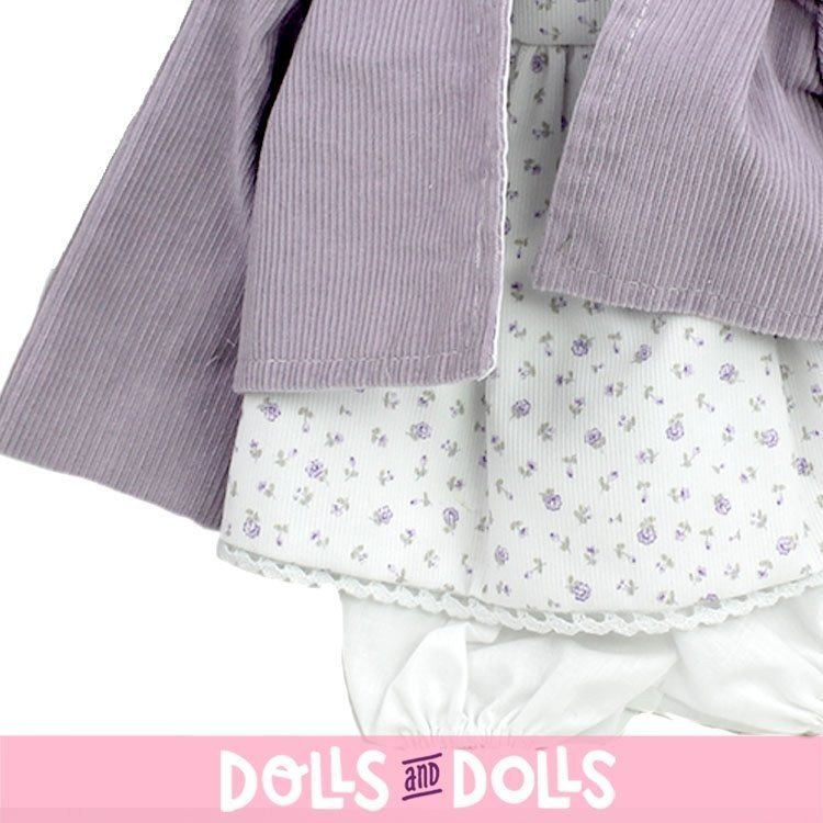 Outfit for Antonio Juan doll 40-42 cm - Printed dress with lilac jacket