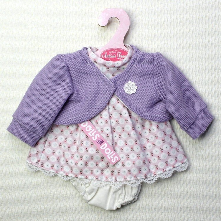 Outfit for Antonio Juan doll - Floral dress with lilac jacket 33-34 cm