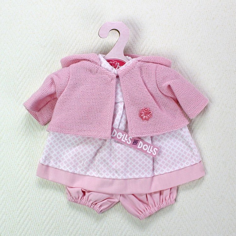 Antonio Juan doll 33-34 cm Outfit - Dress with pink and white dice with hooded jacket