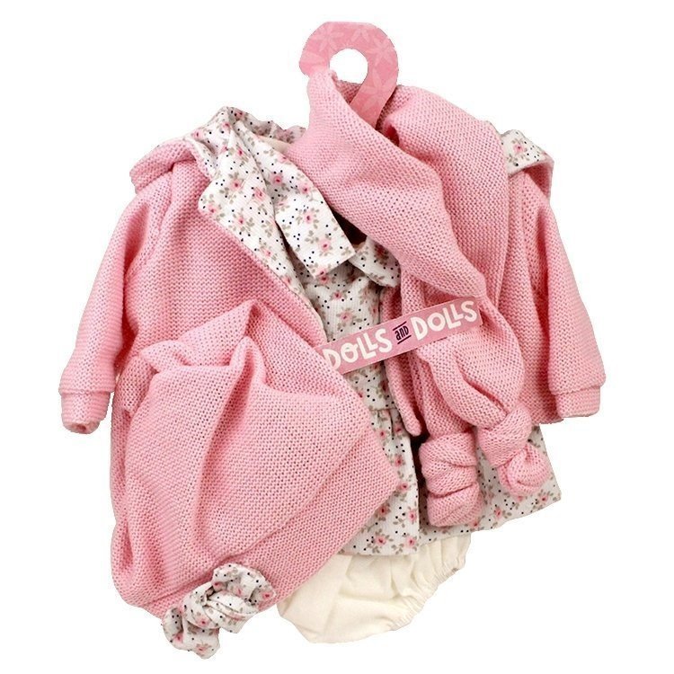 Outfit for Antonio Juan doll 33-34 cm - Flower printed outfit with scarf and hat