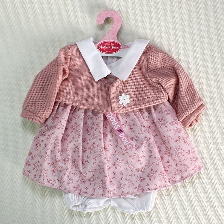 Outfit for Antonio Juan doll - Pink flowers dress with jacket  40-42 cm