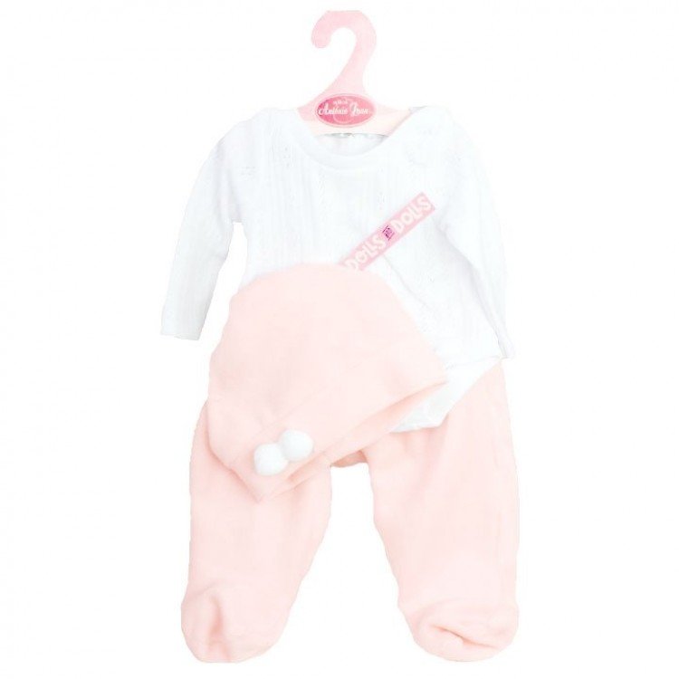 Outfit for Antonio Juan doll 40-42 cm - White and pink outfit with hat
