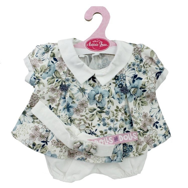 Outfit for Antonio Juan doll 40-42 cm - Flower printed dress with headband