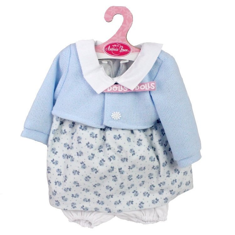 Outfit for Antonio Juan doll 40-42 cm - Blue flower printed outfit with jacket